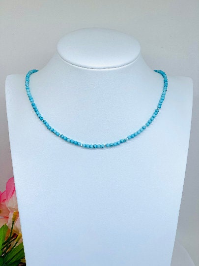 Turquoise Choker, Beaded Choker, Turquoise Beads Necklace, Boho Necklace, Layered Necklace, Feminine Jewelry, Spiritual Jewelry