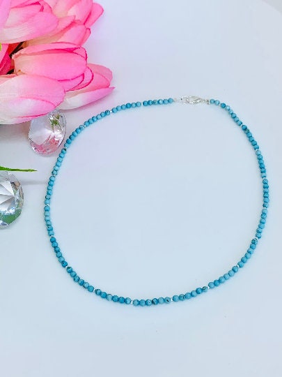 Turquoise Choker, Beaded Choker, Turquoise Beads Necklace, Boho Necklace, Layered Necklace, Feminine Jewelry, Spiritual Jewelry