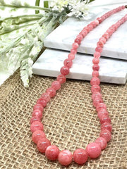 Cherry Quartz Necklace, Beaded Necklace, Natural Stone Jewelry, Gift for Her, Gemstone Necklace, Personalized Necklace, Healing Stones