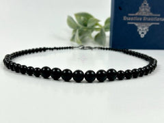 Black Onyx Necklace, Beaded Necklace, Protection Necklace, Healing Gemstones, Healing crystals, Gift for her, Promise Necklace