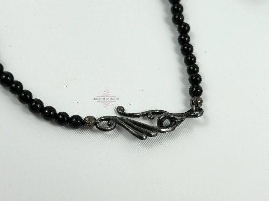 Black Onyx Necklace, Beaded Necklace, Protection Necklace, Healing Gemstones, Healing crystals, Gift for her, Promise Necklace
