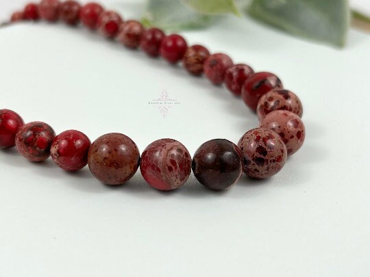 Imperial Jasper Necklace, Red Jasper Necklace, Natural Stone Necklace, Gift her, Healing Stones, Personalized Necklace, Gemstones Jewelry