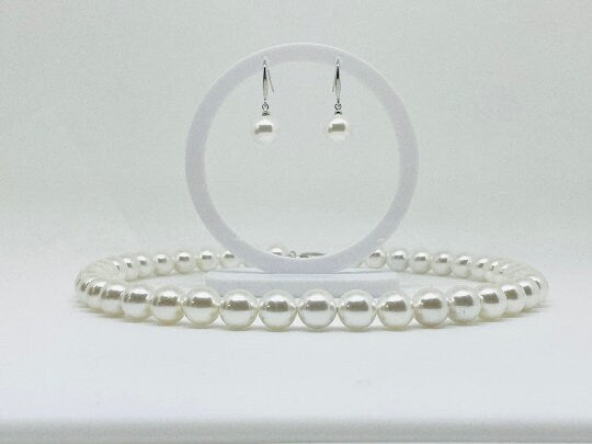 White Pearl Choker Necklace, Personalized Gift for Her, South Sea Shell Pearl, Bridesmaid gifts, Matron of Honor Gift, Birthday Gift for Her