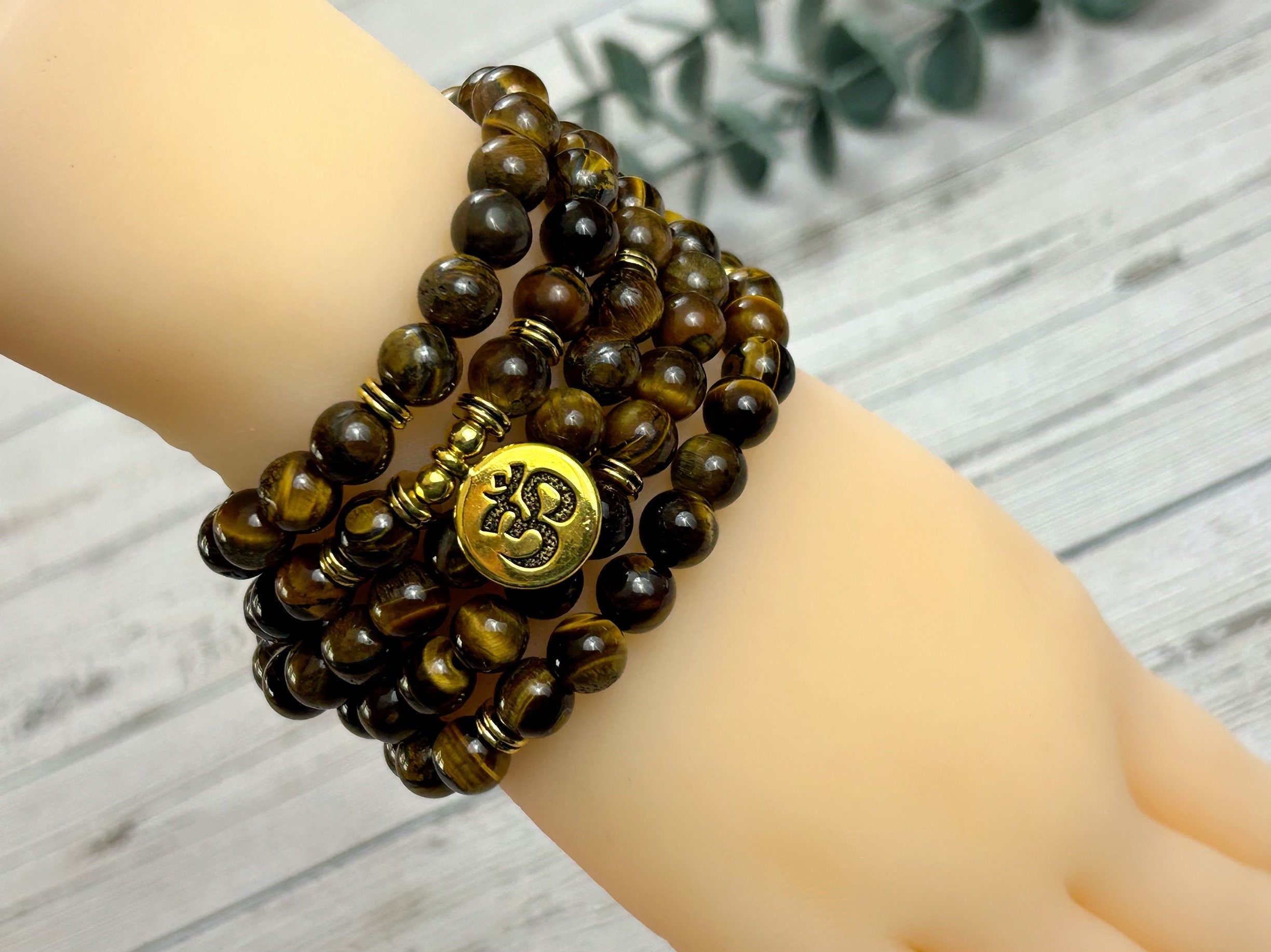 108 Mala Necklace, Tigers Eye Necklace, Prayer Beads Necklace, 108 Mala Beads Bracelet, Meditation Necklace, Handmade Jewelry