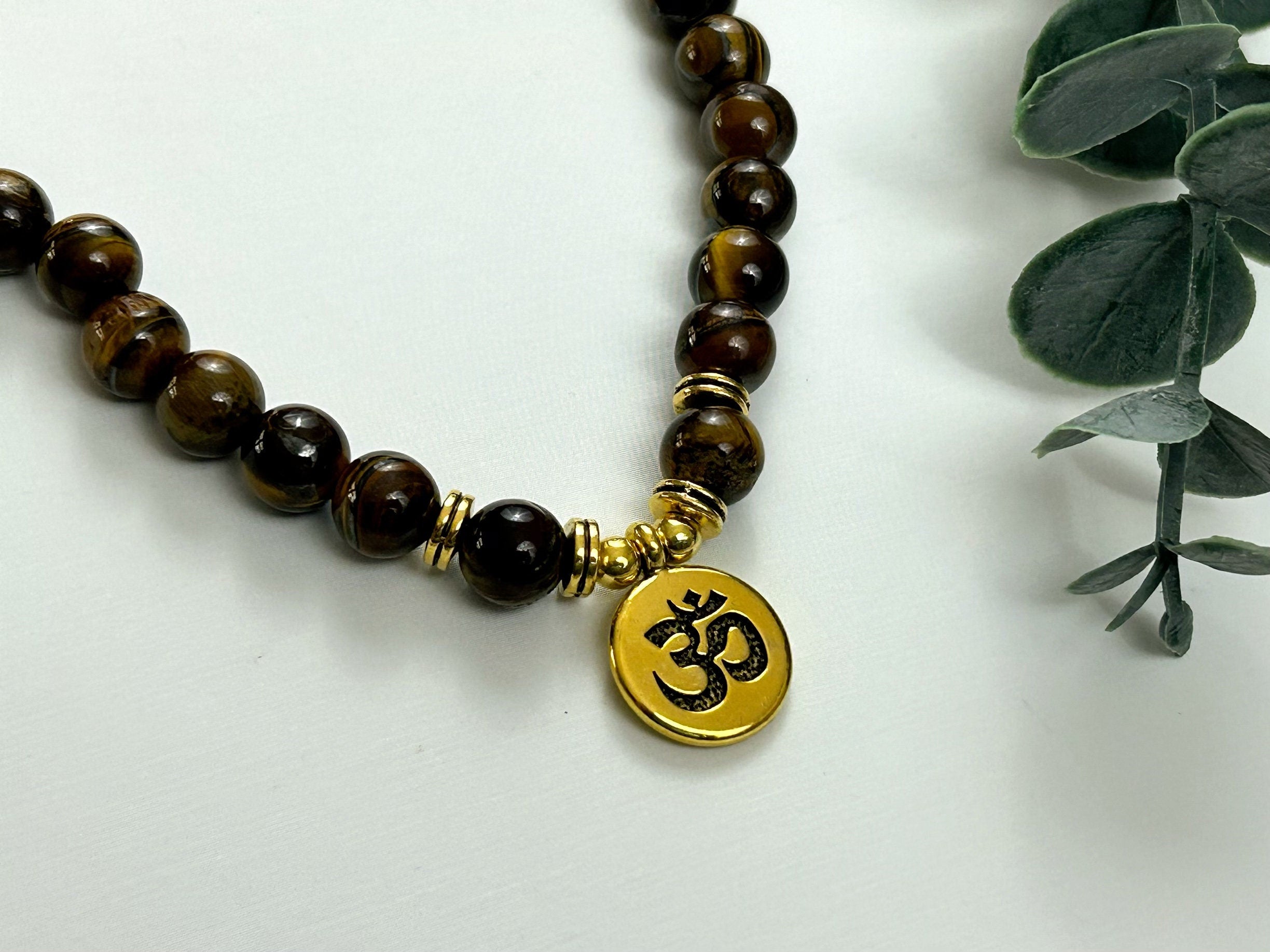 108 Mala Necklace, Tigers Eye Necklace, Prayer Beads Necklace, 108 Mala Beads Bracelet, Meditation Necklace, Handmade Jewelry