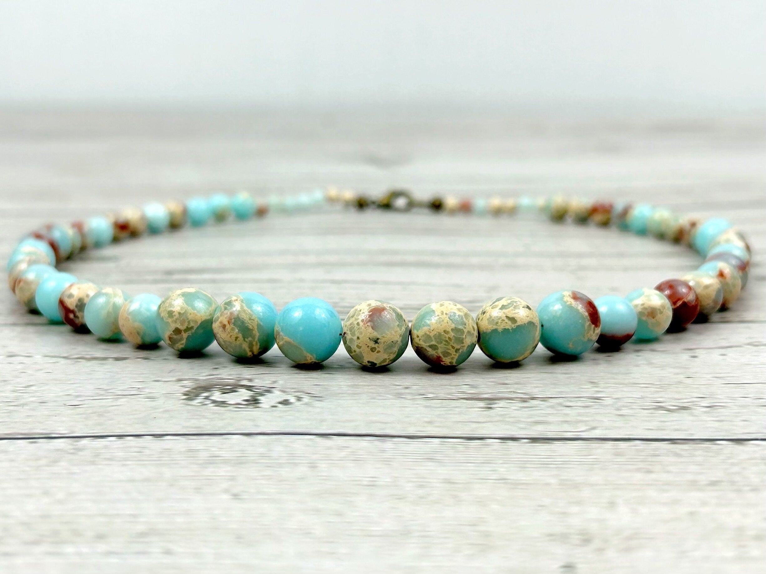 Jasper Necklace, Sea Sediment Jasper Necklace, Ocean Theme Necklace, Personalized Necklace, Women Necklace, Handmade Necklace, Birthday Gift