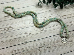 108 Mala Beads Necklace, Amazonite Necklace, Prayer Beads, 108 Mala Beads Bracelet, Meditation Necklace, Handmade Jewelry