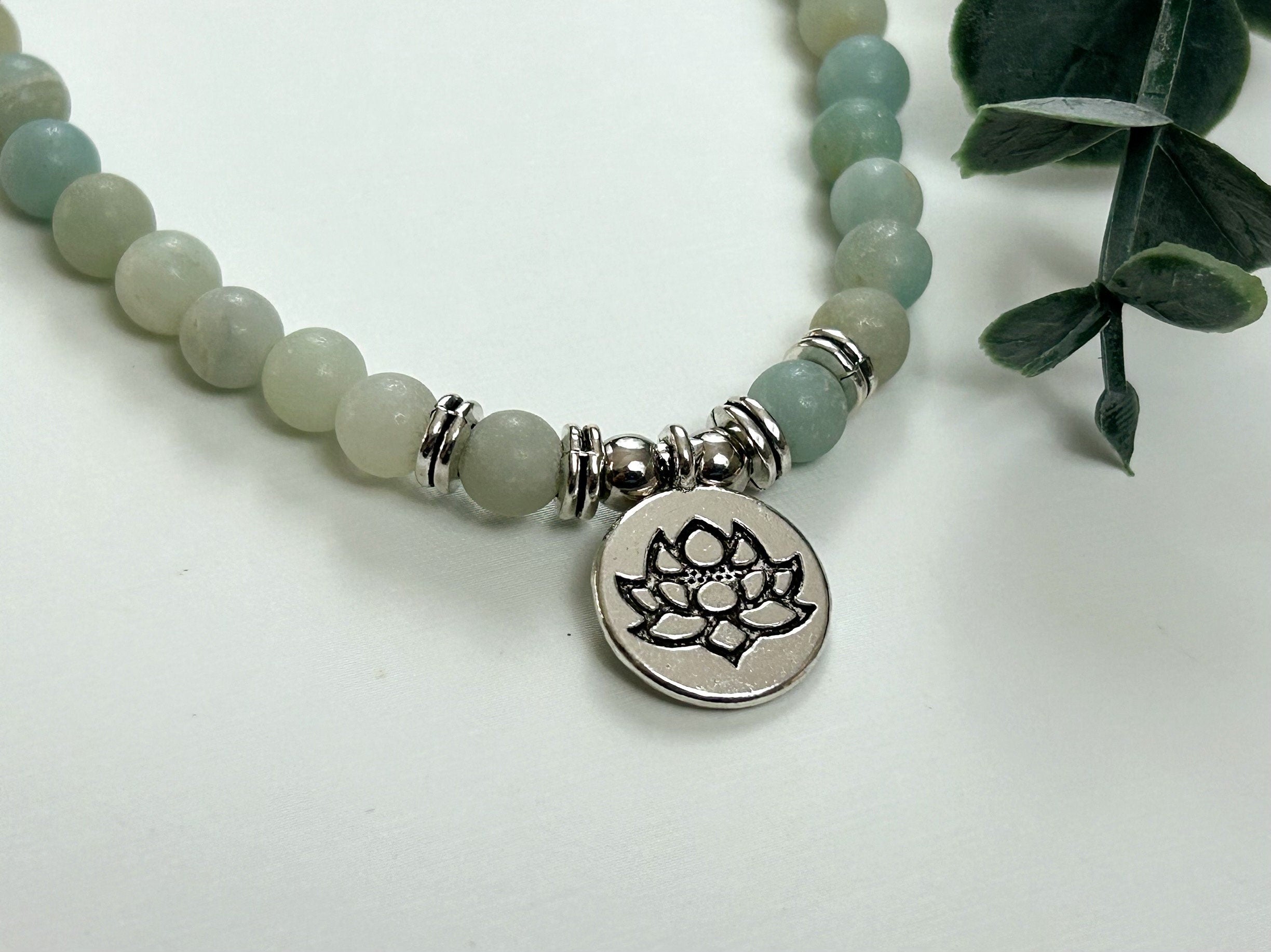 108 Mala Beads Necklace, Amazonite Necklace, Prayer Beads, 108 Mala Beads Bracelet, Meditation Necklace, Handmade Jewelry