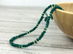 Choker Necklace, Emerald Necklace, Layering Necklace, Collar Choker, Beaded Necklace, Handmade Jewelry, Unique Necklace