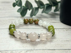 Fertility Bracelet, Conception Bracelet, Rose Quartz Bracelet, Unakite, Moonstone, Fertility Gift, Pregnancy Bracelet, Healing Bracelet