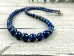 Lapis Lazuli Necklace, Beaded Necklace, Natural Stone Necklace, Blue Lapis Lazuli, Elegant Necklace, Personalized Jewelry,Necklace for Her