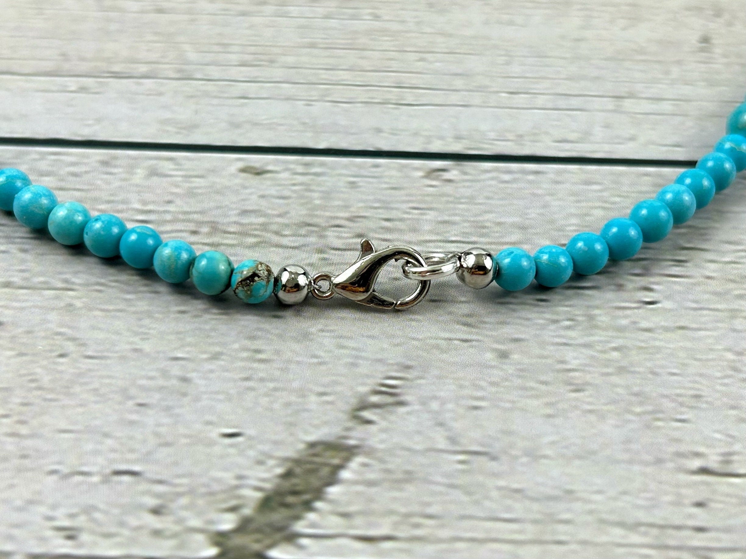 Turquoise Necklace, Blue Beaded Necklace for Her, Turquoise Beads Necklace, Boho Necklace, Personalized Jewelry, Birthday Gift for Her