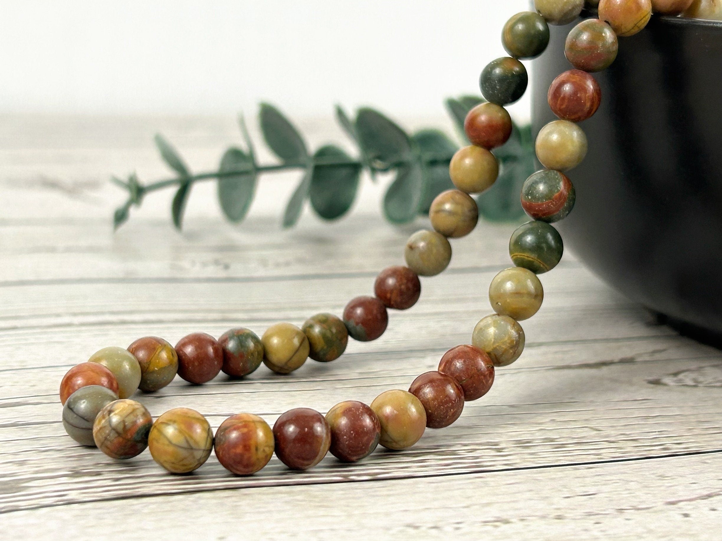 Picasso Jasper Necklace, Beaded Necklace, Gemstones Jewelry, Stone Necklace, Protection Necklace, Women Necklace, Necklace Gift for Her