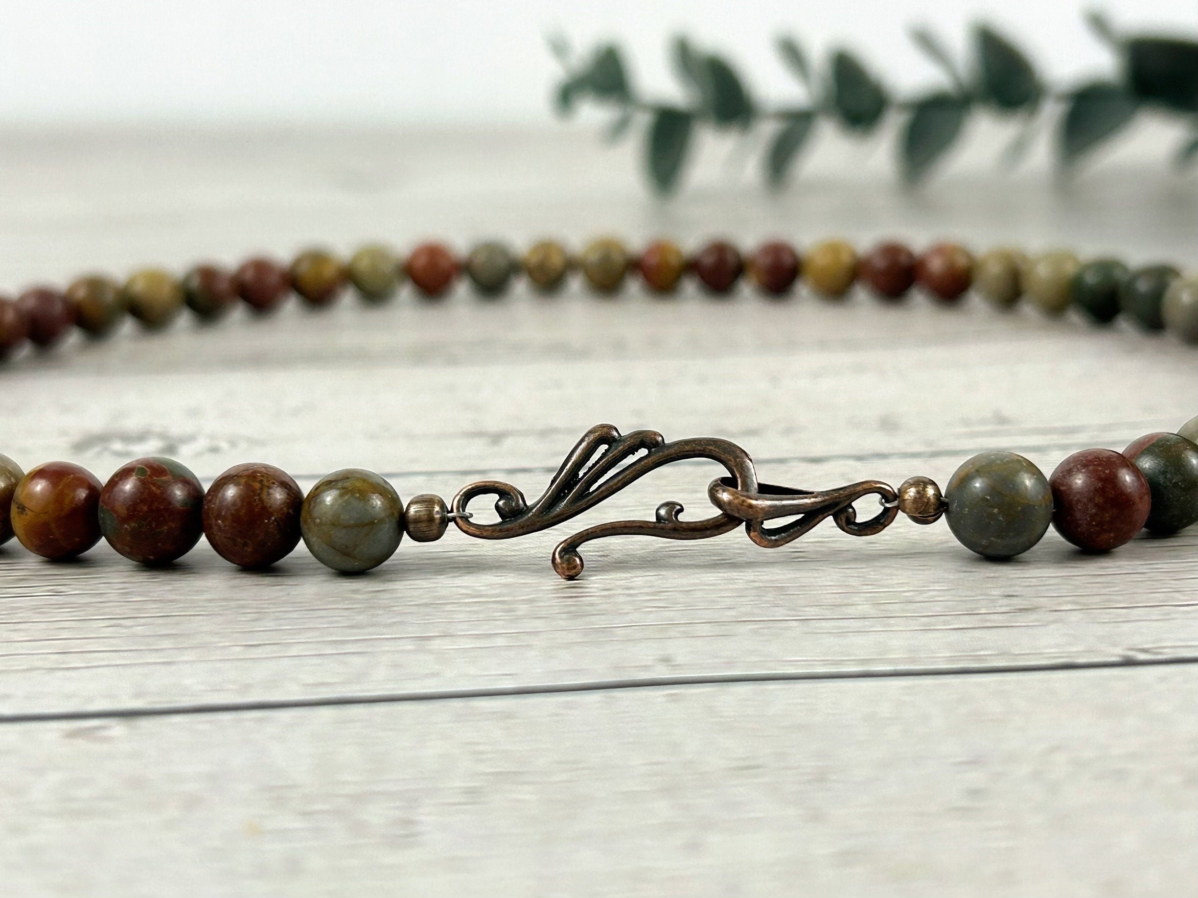 Picasso Jasper Necklace, Beaded Necklace, Gemstones Jewelry, Stone Necklace, Protection Necklace, Women Necklace, Necklace Gift for Her