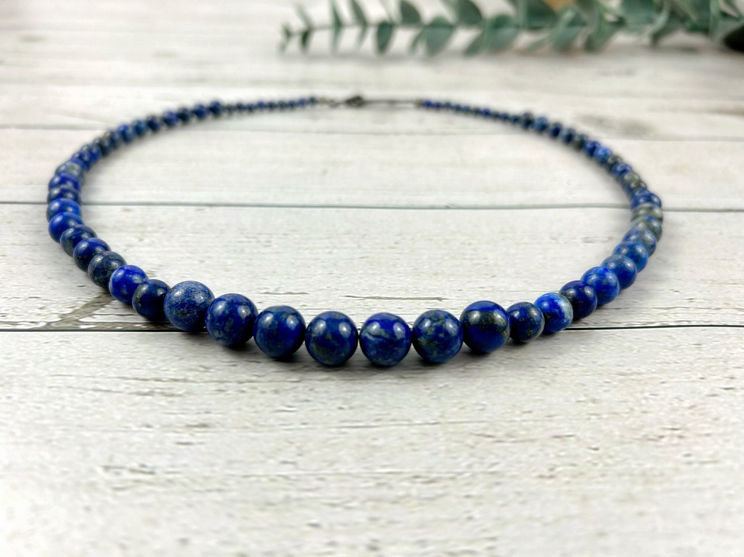 Lapis Lazuli Necklace, Beaded Necklace, Natural Stone Necklace, Blue Lapis Lazuli, Elegant Necklace, Personalized Jewelry,Necklace for Her