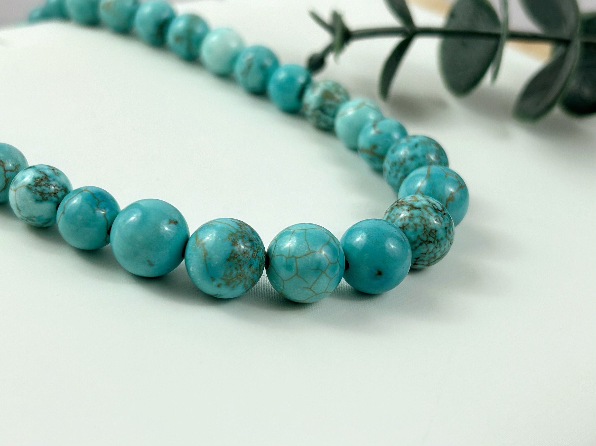 Turquoise Necklace, Blue Beaded Necklace for Her, Turquoise Beads Necklace, Boho Necklace, Personalized Jewelry, Birthday Gift for Her