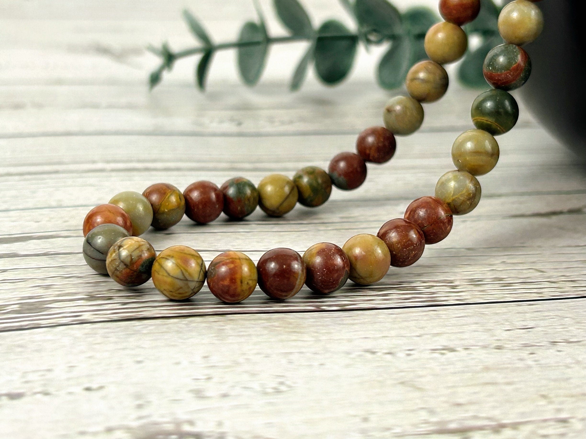Picasso Jasper Necklace, Beaded Necklace, Gemstones Jewelry, Stone Necklace, Protection Necklace, Women Necklace, Necklace Gift for Her