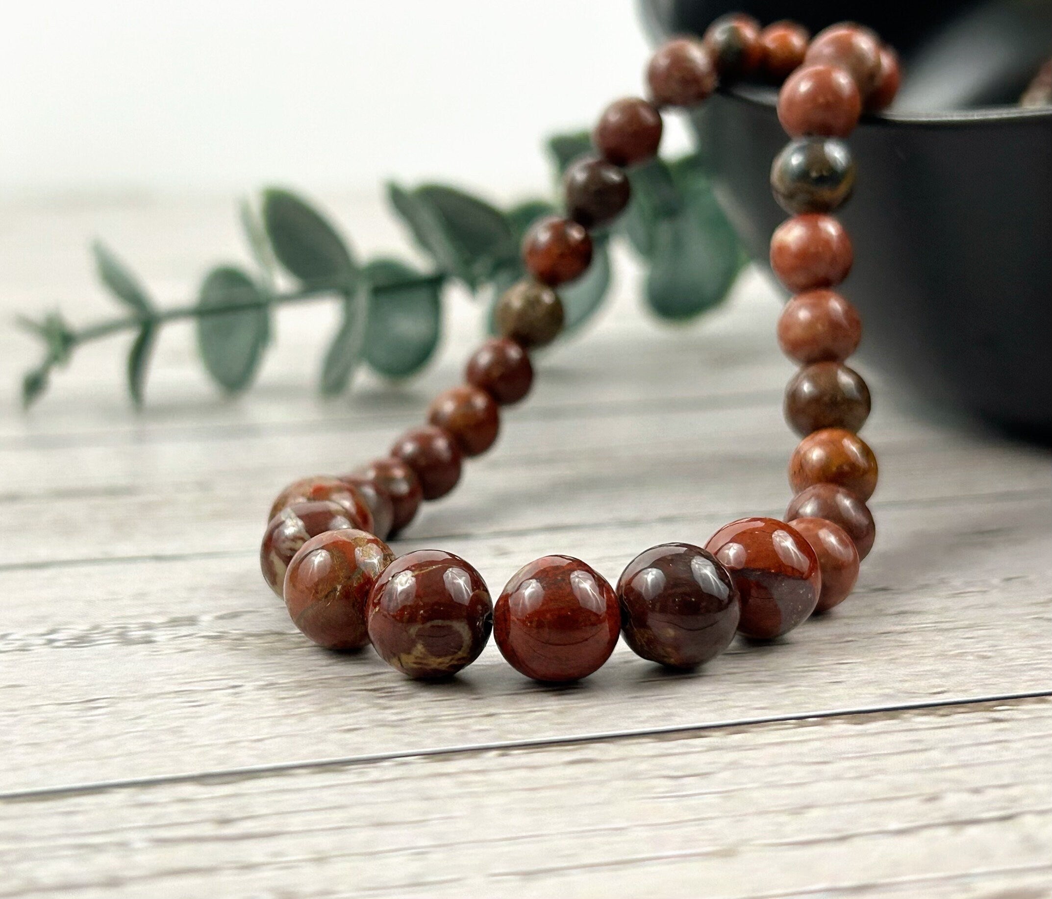 Jasper Necklace, Red Flower Jasper Necklace, Natural Stone Necklace, Gift for her, Healing Stones, Personalized Necklace, Gemstones Jewelry