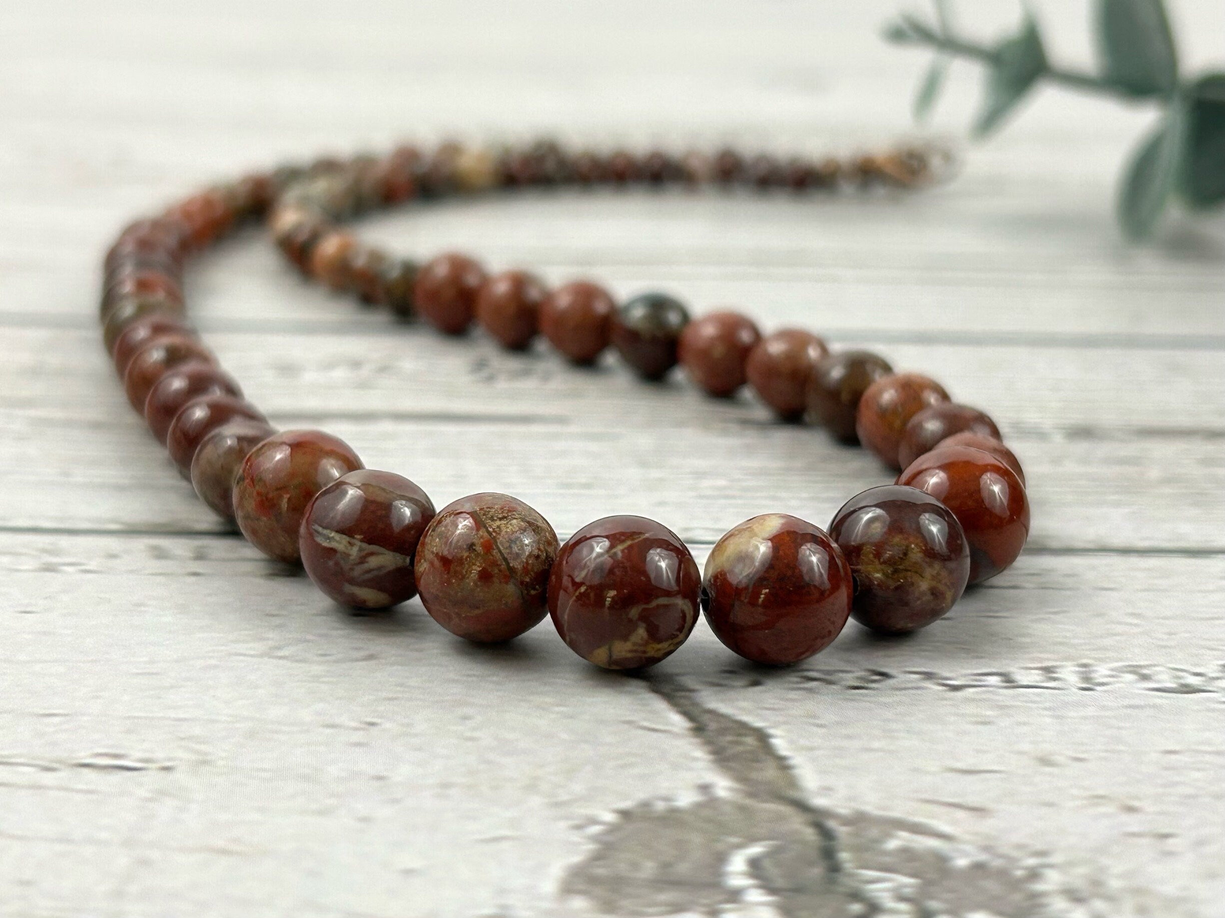 Jasper Necklace, Red Flower Jasper Necklace, Natural Stone Necklace, Gift for her, Healing Stones, Personalized Necklace, Gemstones Jewelry