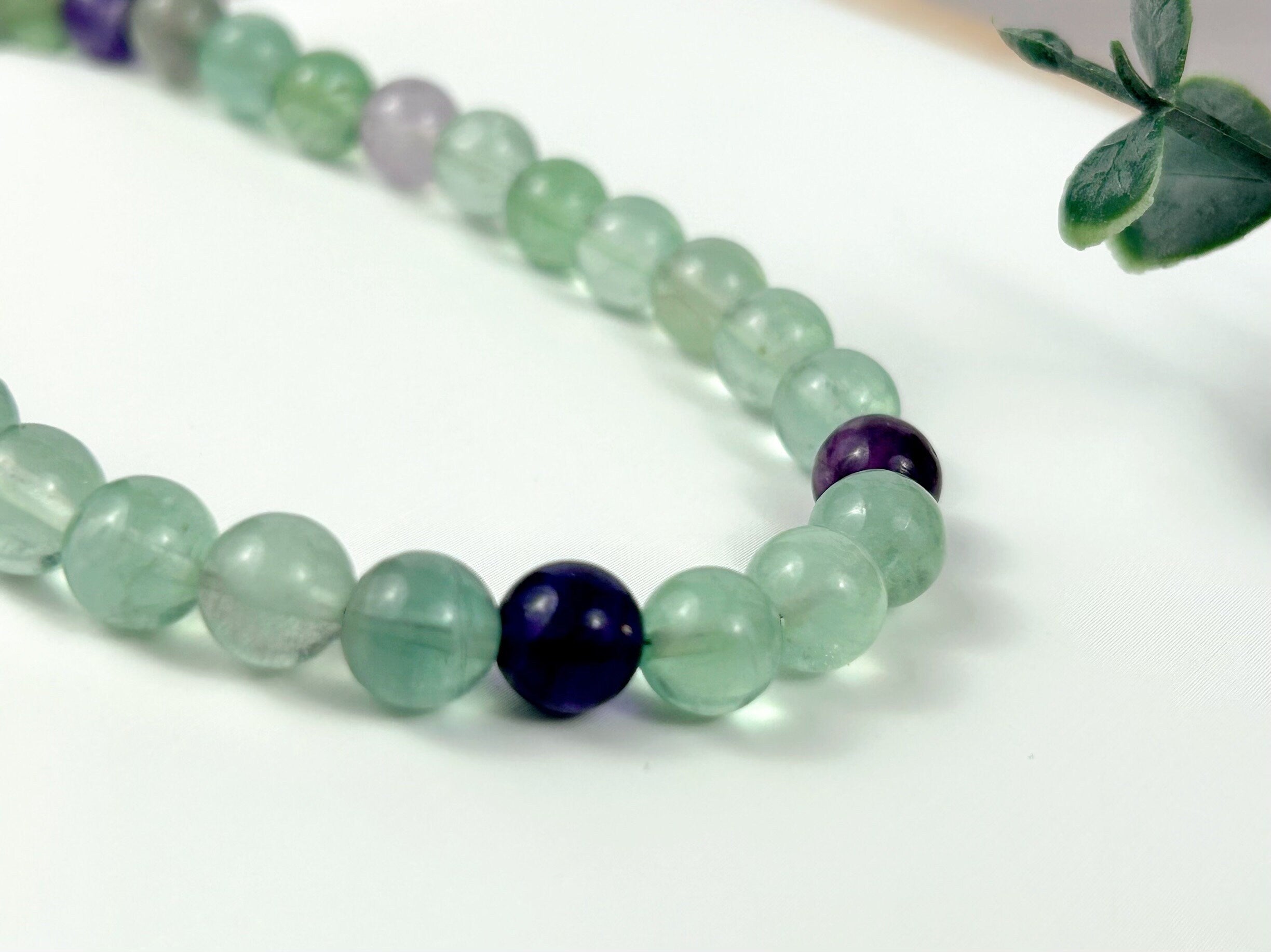 Fluorite Necklace, Beaded Necklace, Energy Necklace, Natural Stone Necklace, Gemstones Necklace, Gift for Her, Handmade Jewelry
