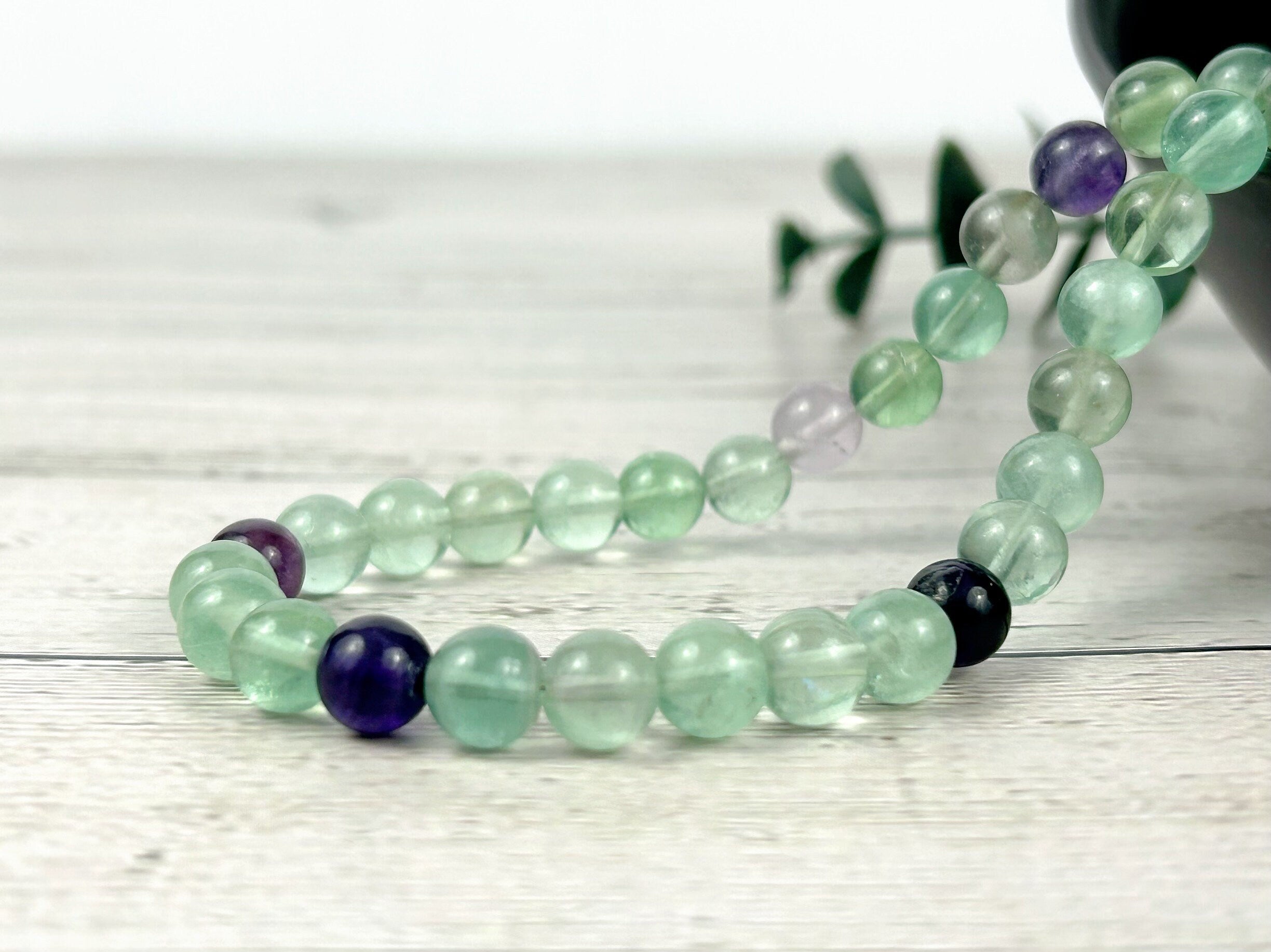 Fluorite Necklace, Beaded Necklace, Energy Necklace, Natural Stone Necklace, Gemstones Necklace, Gift for Her, Handmade Jewelry