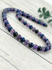 Anxiety Necklace, Lapis Lazuli Necklace, Amethyst Necklace, Energy Necklace, Protection Necklace, Beaded Necklace, Personalized Necklace