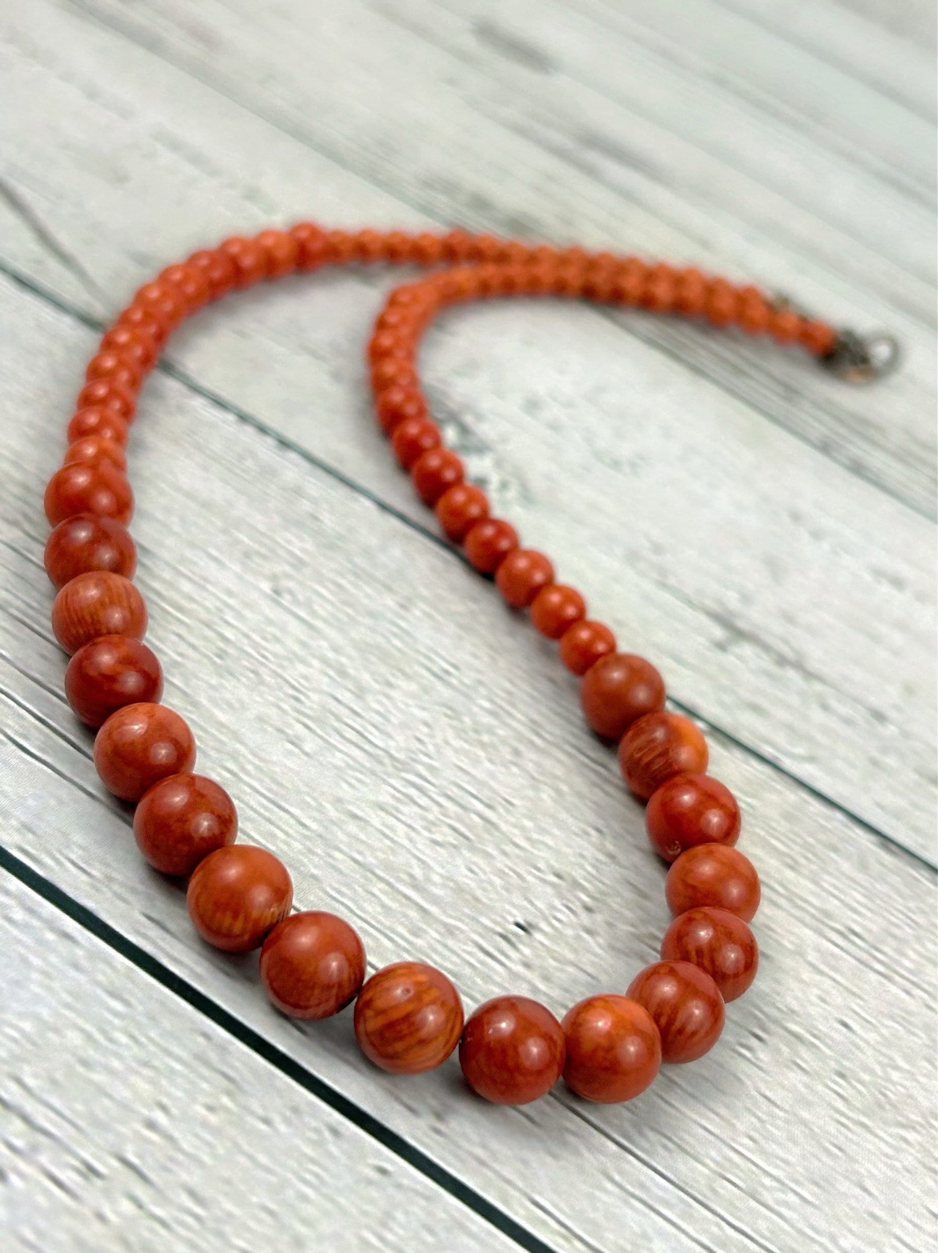Orange Coral Necklace, Beaded Necklace, Gemstones Jewelry, Healing Stone Yoga Necklace, Protection Necklace, Birthday Gift