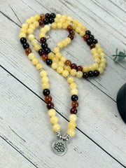 108 Mala Beads Necklace, Yellow Calcite Necklace, Dream Agate Necklace, Prayer Beads Necklace, 108 Mala Beads Bracelet, Meditation Necklace