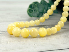 Beaded Necklace, Yellow Calcite Necklace, Energy Necklace, Luck, Love, Wisdom, Gift Her, Healing Gemstone Necklace, Personalized Necklace