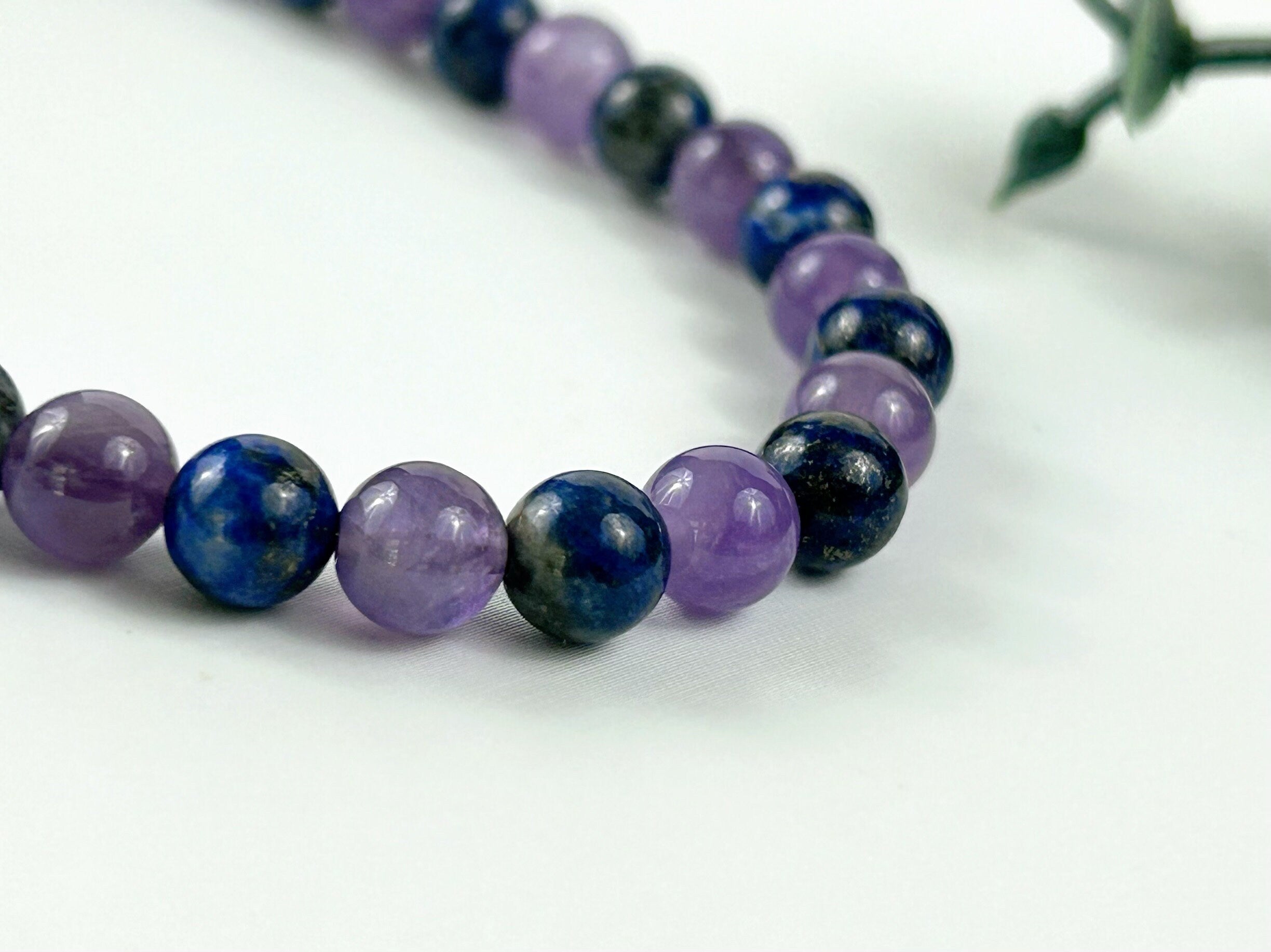 Anxiety Necklace, Lapis Lazuli Necklace, Amethyst Necklace, Energy Necklace, Protection Necklace, Beaded Necklace, Personalized Necklace