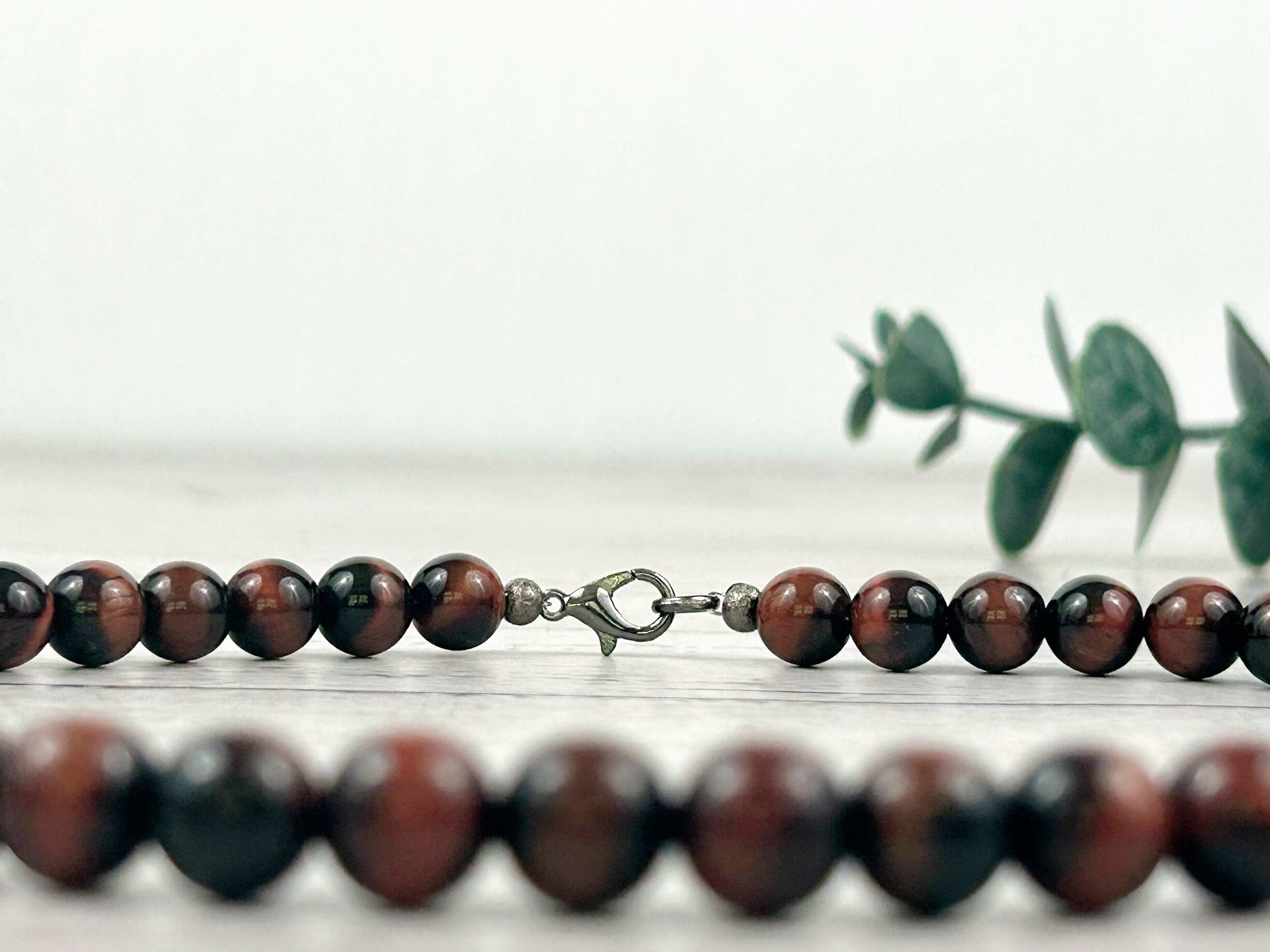 Red Tiger Eye Necklace, Gemstones Necklace, Women Beaded Necklace, Protection Jewelry, Gemstones Jewelry, Handmade Jewelry