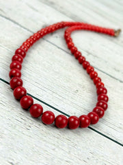 Red Coral Necklace, Beaded Necklace, Gemstones Jewelry, Healing Stone Yoga Necklace, Protection Necklace, Birthday Gift