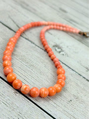 Pink Coral Necklace, Beaded Necklace, Gemstones Jewelry, Healing Stone Yoga Necklace, Protection Necklace, Birthday Gift