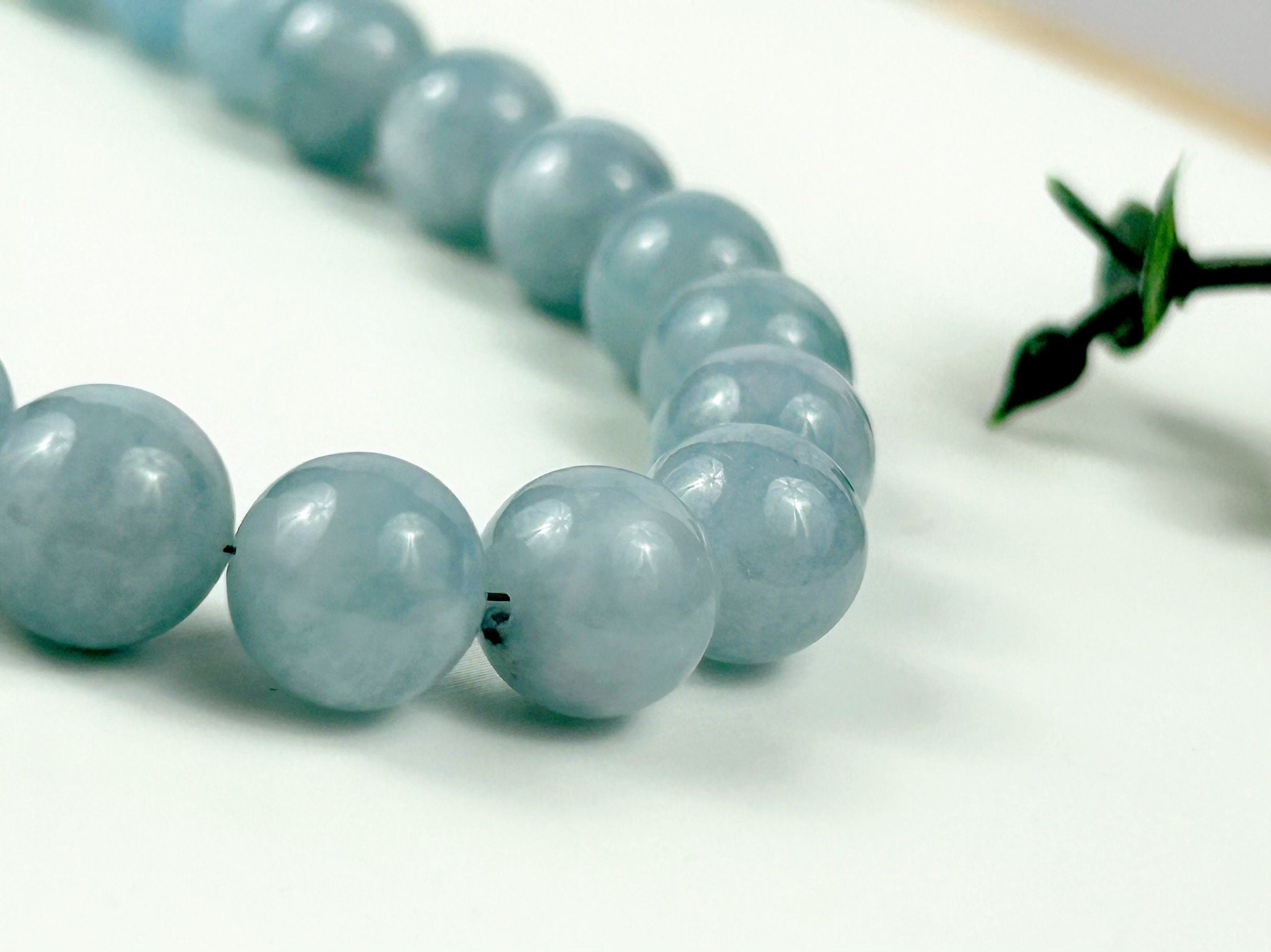 Aquamarine Necklace, Beaded Necklace, Natural Stone Necklace, Elegant Necklace, Personalized Jewelry, Birthday Gift For Her