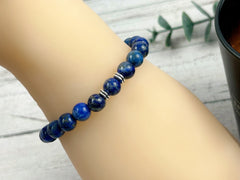 Lapis Lazuli Bracelet, Natural Stone Bracelet, Blue Beaded Bracelet, Gemstone Bracelet, Bracelet, Gift for Her, Gift for Him