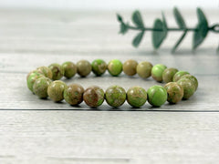 Light Green Jasper Bracelet, Green Beaded Bracelet, Personalized Bracelet, Gemstone Bracelet, Birthday Gift for Her, Gift for Him