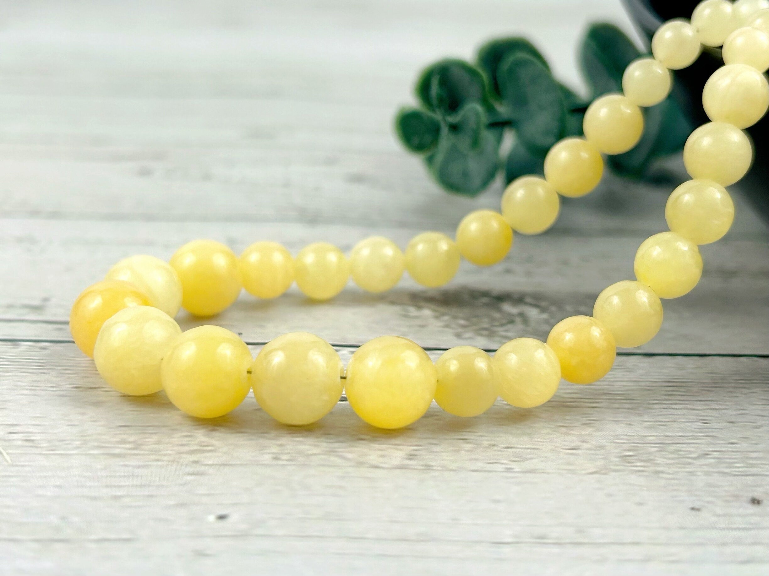 Beaded Necklace, Yellow Calcite Necklace, Energy Necklace, Luck, Love, Wisdom, Gift Her, Healing Gemstone Necklace, Personalized Necklace