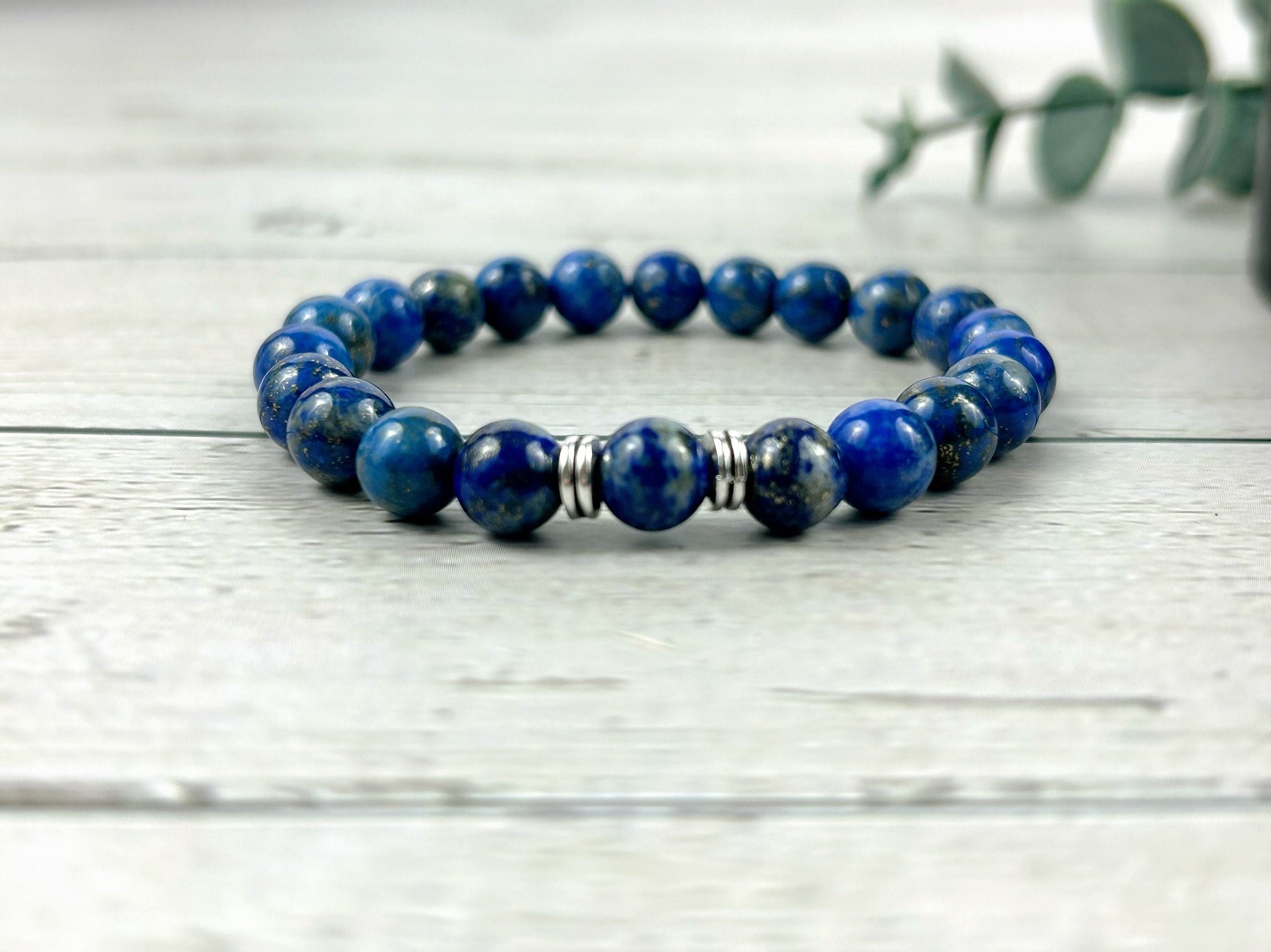 Lapis Lazuli Bracelet, Natural Stone Bracelet, Blue Beaded Bracelet, Gemstone Bracelet, Bracelet, Gift for Her, Gift for Him