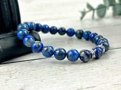 Lapis Lazuli Bracelet, Natural Stone Bracelet, Blue Beaded Bracelet, Gemstone Bracelet, Bracelet, Gift for Her, Gift for Him