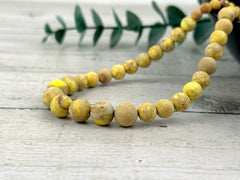 Yellow Jasper Necklace, Imperial Jasper Necklace, Yellow Beaded Necklace, Earth Necklace, Personalized Necklace, Energy Necklace,Handmade