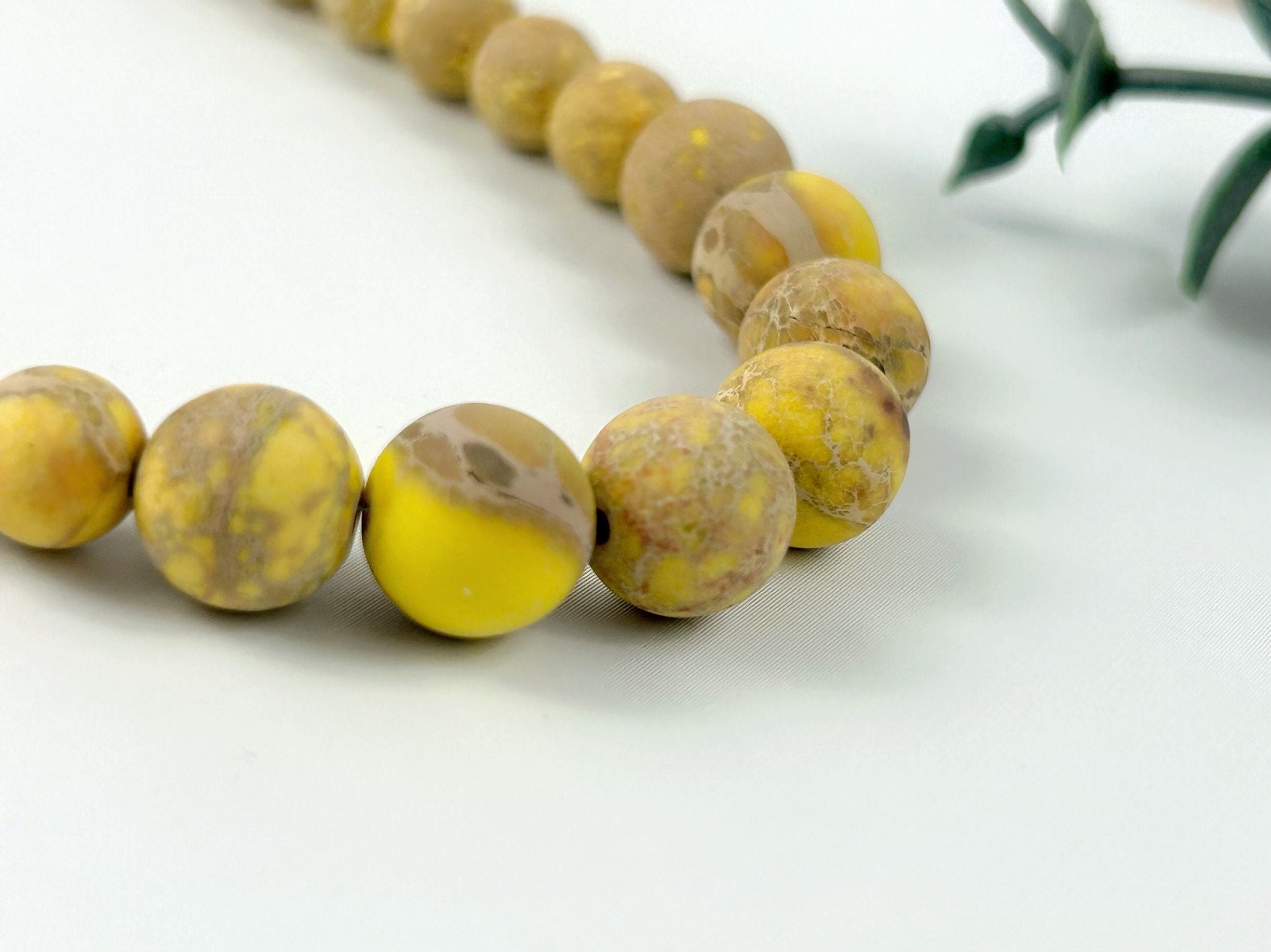 Yellow Jasper Necklace, Imperial Jasper Necklace, Yellow Beaded Necklace, Earth Necklace, Personalized Necklace, Energy Necklace,Handmade