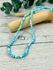 Turquoise Choker Necklace, Dainty Beaded Choker, Turquoise Necklace, Boho Necklace, Gift for Her, Layering Necklace, Blue Beaded Necklace