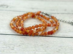 Choker Necklace, Orange Agate Choker, Beaded Choker, Boho Necklace, Layered Necklace, Feminine Jewelry, Spiritual Jewelry