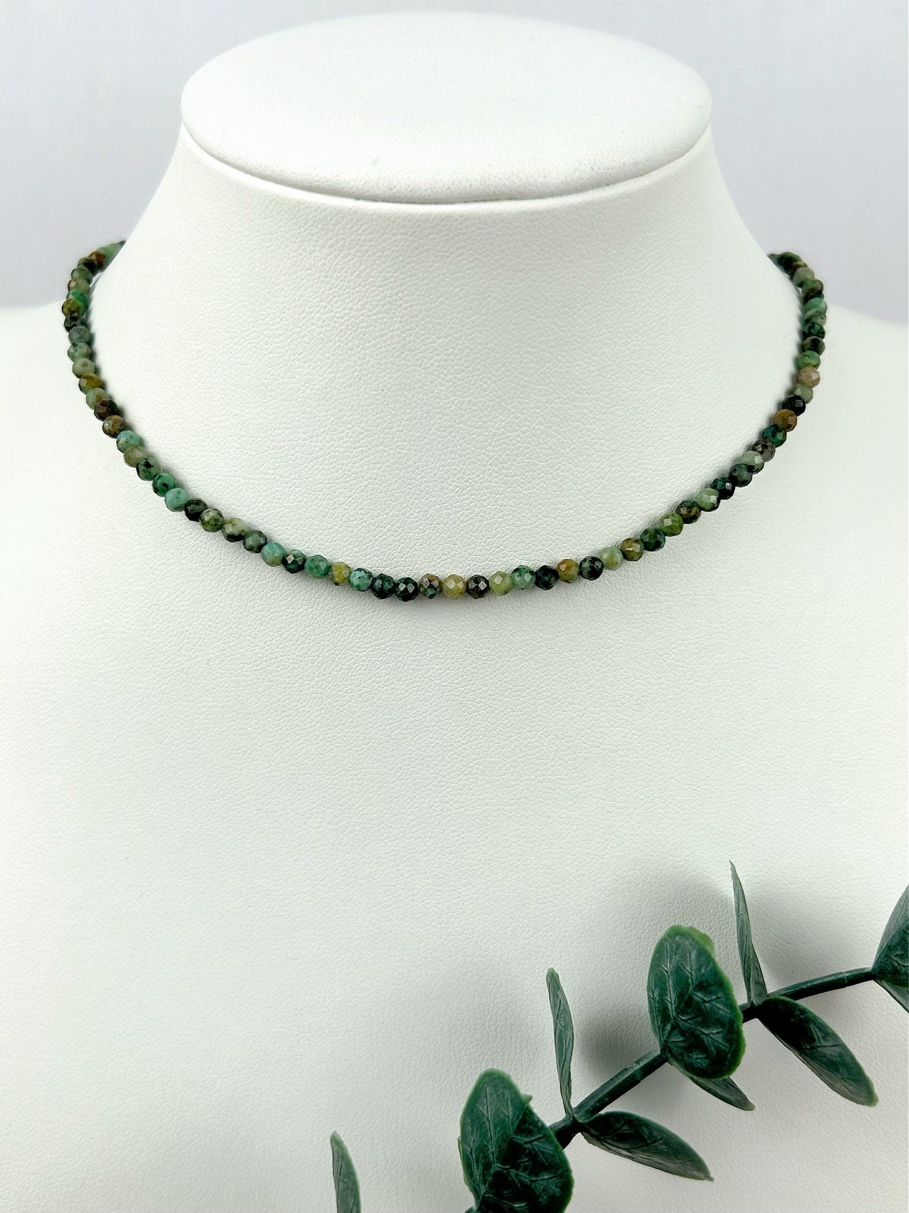 Choker Necklace, African Turquoise Choker, Beaded Choker, Gemstone Necklace, Boho Necklace, Layered Necklace, Spiritual Jewelry