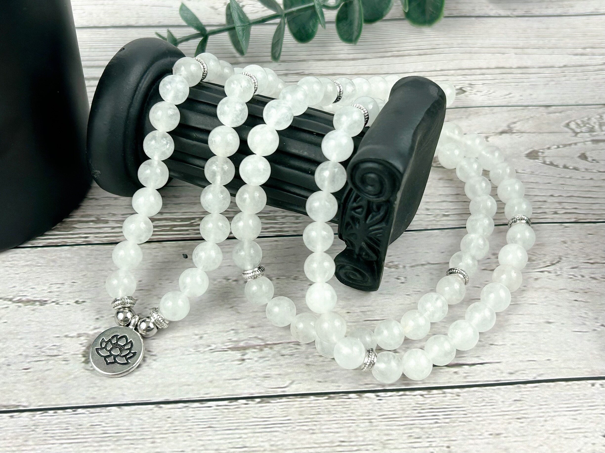 108 Mala Necklace, Moonstone Necklace, Prayer Beads, 108 Mala Beads Bracelet, Meditation Necklace, Japa Mala Necklace, Handmade Jewelry
