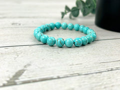 Turquoise Bracelet, Natural Stone Bracelet, Blue Beaded Bracelet, Gemstone Bracelet, Bracelet, Gift for Her, Gift for Him