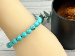 Turquoise Bracelet, Natural Stone Bracelet, Blue Beaded Bracelet, Gemstone Bracelet, Bracelet, Gift for Her, Gift for Him