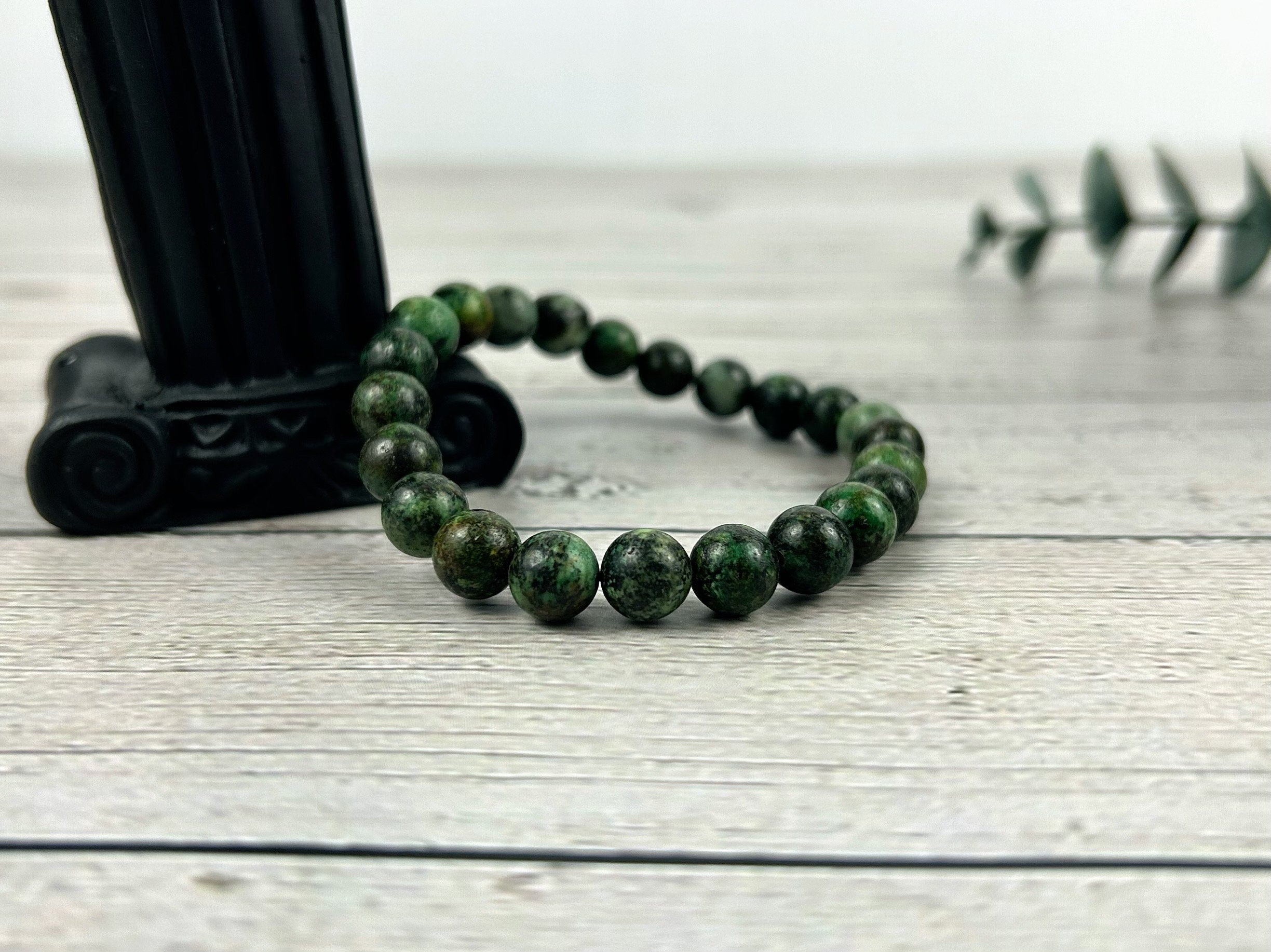 African Turquoise Bracelet, Abundance Bracelet, Natural Stone Bracelet, Green Turquoise Bracelet, Gemstone Bracelet, Earth Bracelet