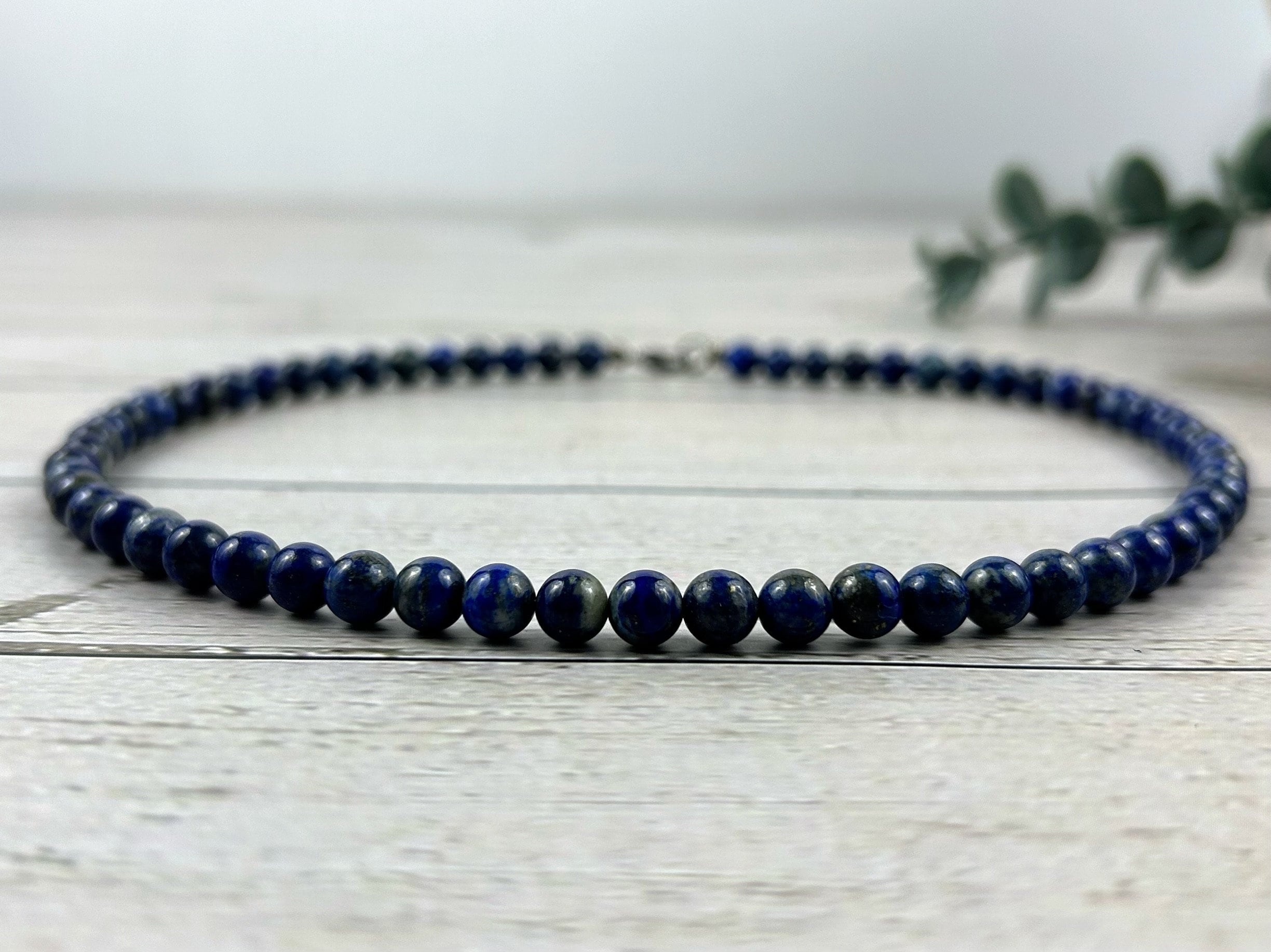 Lapis Lazuli Necklace, Beaded Necklace, Natural Stone Necklace, Blue Lapis Lazuli, Gift for Her, Personalized Jewelry, Necklace for Her