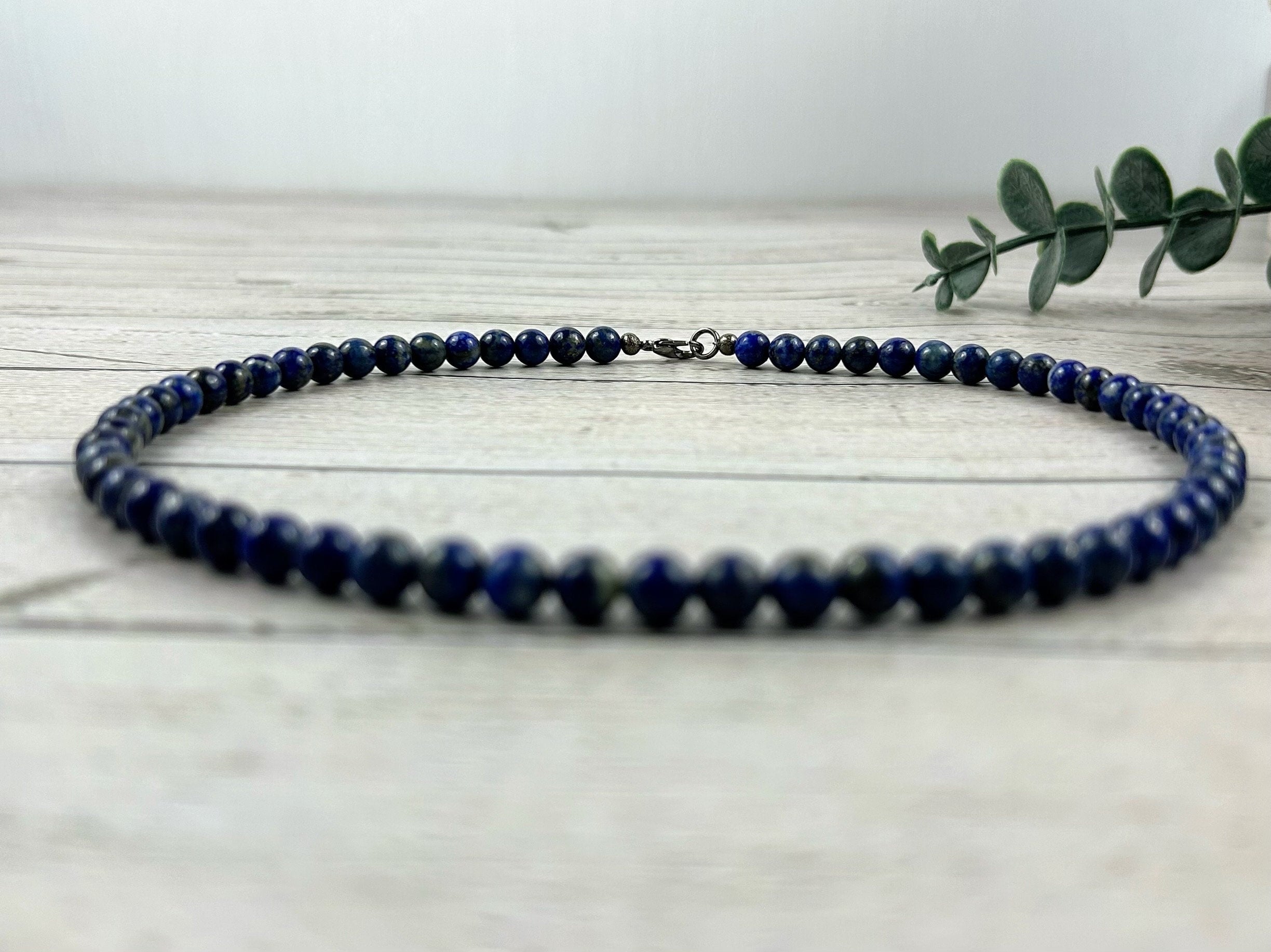 Lapis Lazuli Necklace, Beaded Necklace, Natural Stone Necklace, Blue Lapis Lazuli, Gift for Her, Personalized Jewelry, Necklace for Her